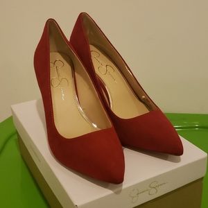 Jessica Simpson Red Suede Pumps W9